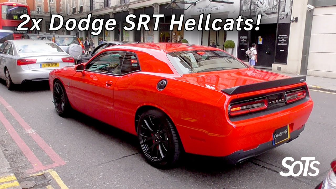 Supercars in London - 2 Dodge Challenger SRT HELLCATS