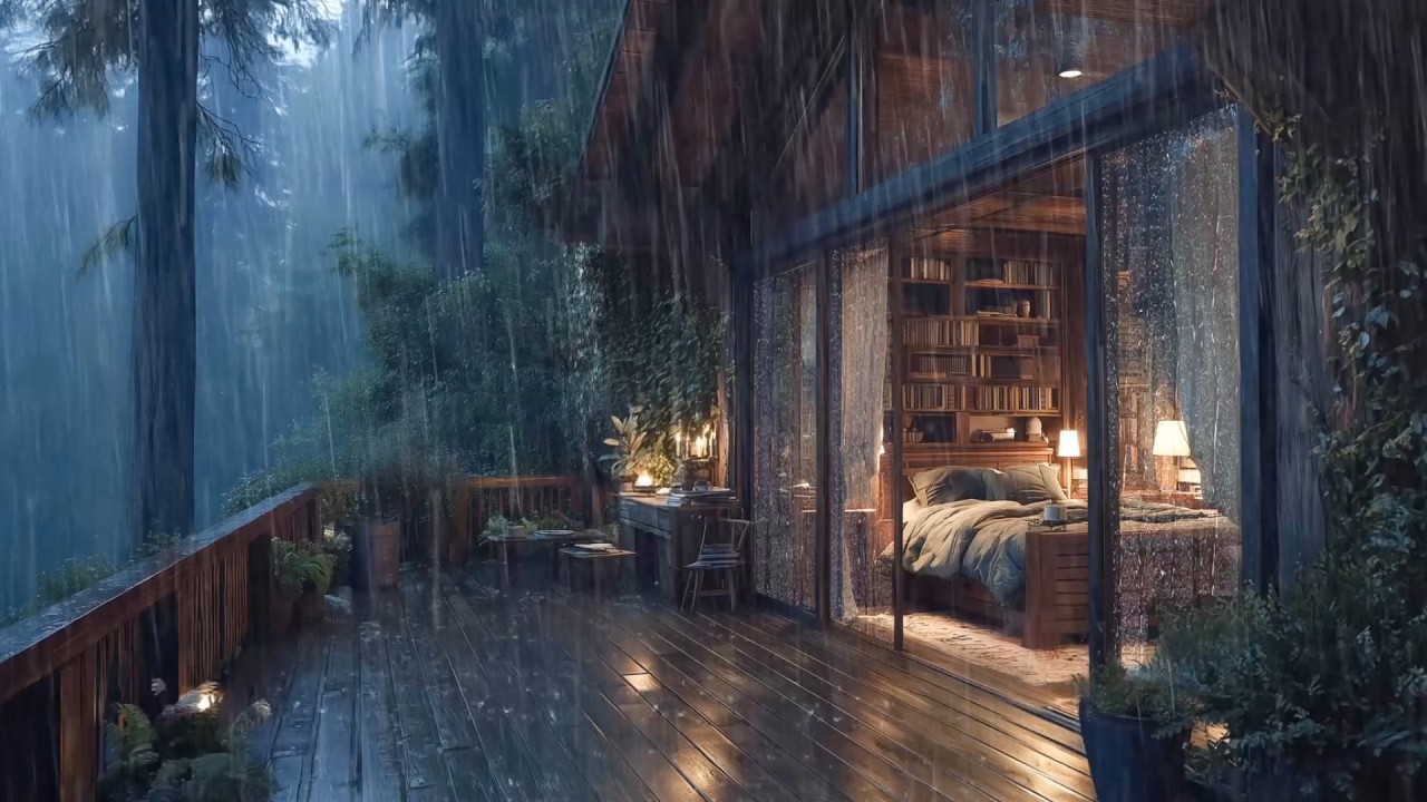 Rainfall by the Seaside Cabin | Peaceful Rain Sounds for Deep Sleep