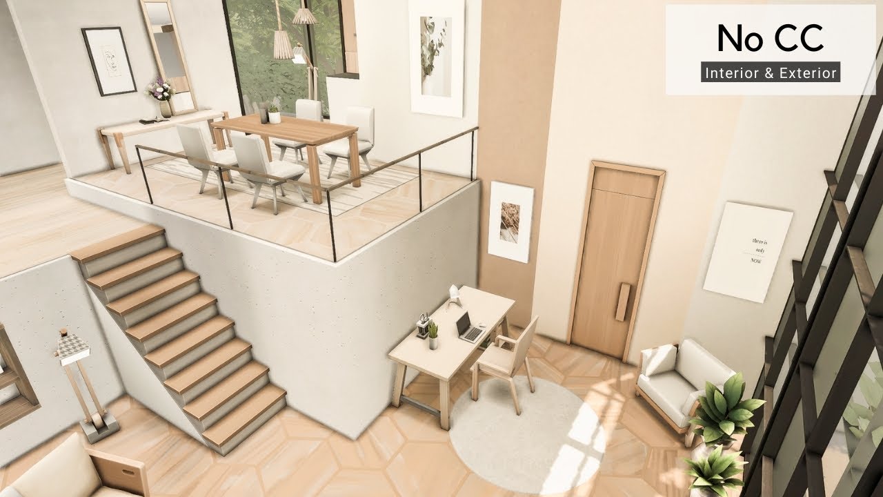 BaseGame & 2 Packs Modern Home | No CC | Sims 4 Stop Motion Speedbuild