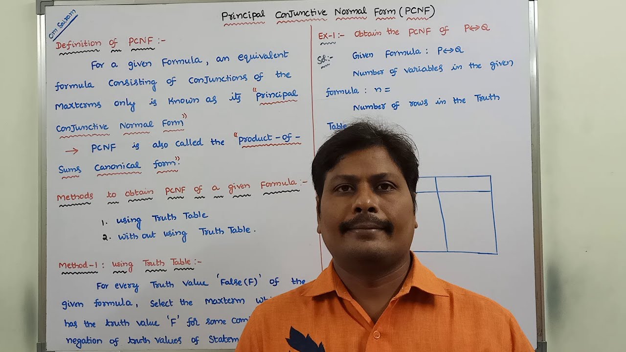 PCNF | NORMAL FORMS | EXAMPLE PROBLEM ON PCNF | PRINCIPAL CONJUNCTIVE NORMAL FORM | DMS