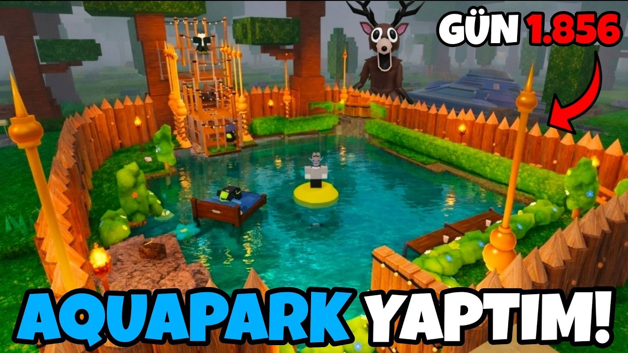 KENDİ AQUA PARKIMI YAPTIM!! 🌊😱 99 GECE BOYUNCA HAYATTA KALABİLECEK MİYİM!? 💀🔥