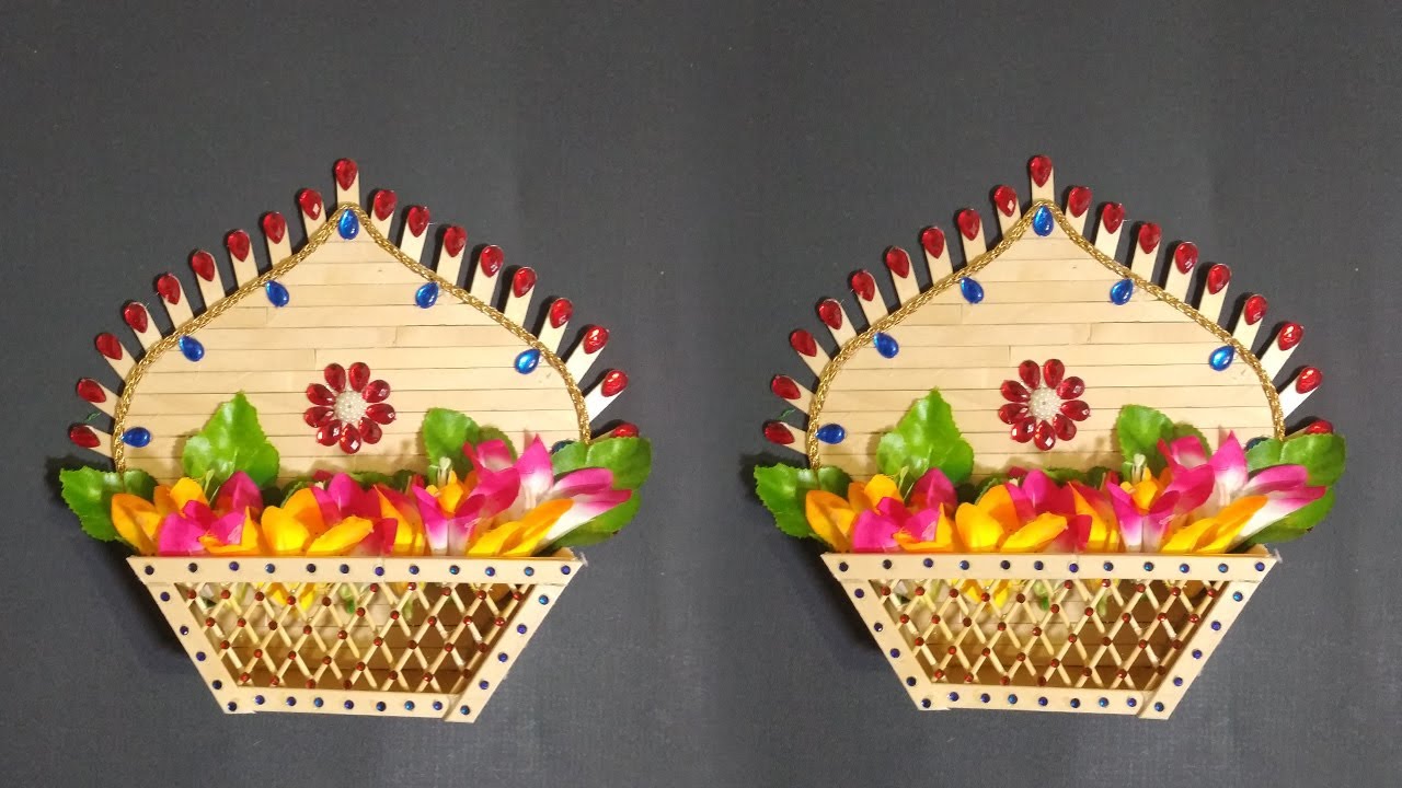 easy flower vase with popsicle stick | home decoration ideas | ice cream stick craft idea | 2020