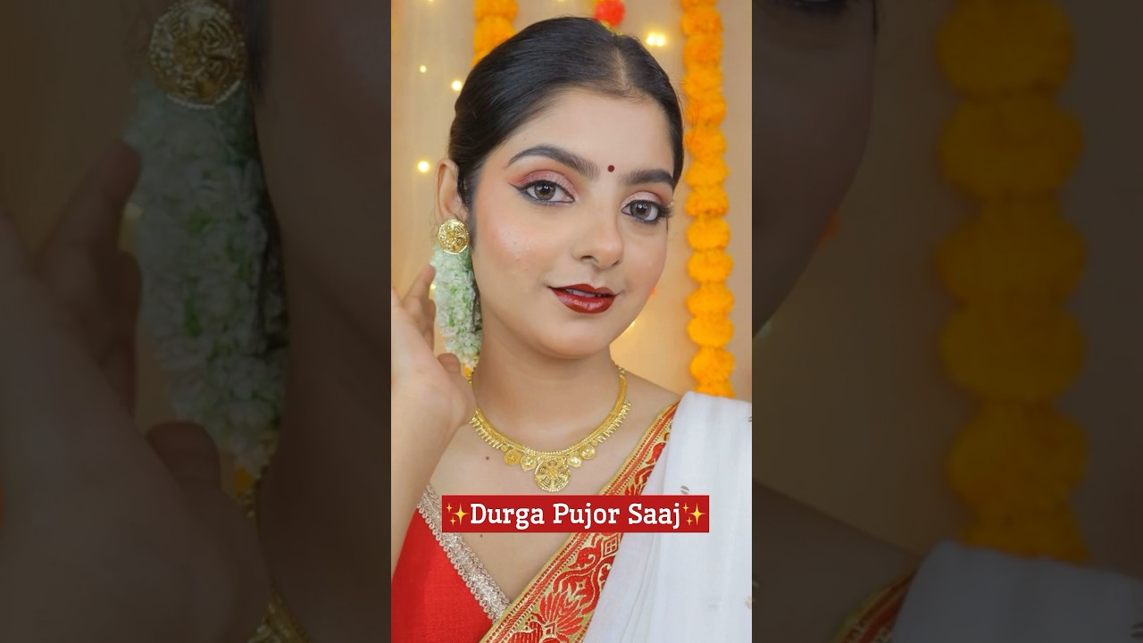 Durga pujor saaj #makeuptutorial #durgapuja #ashtamilook #durgapujomakeup
