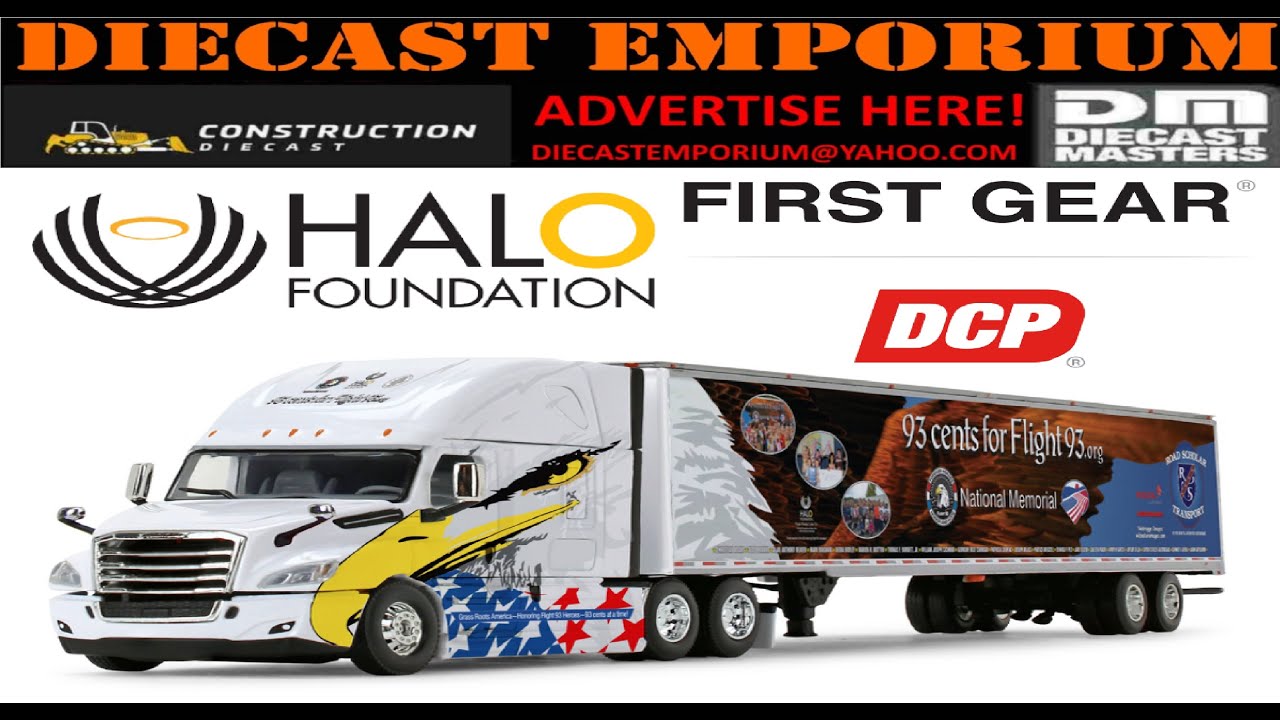 1:64 Scale DCP by First Gear Freightliner Cascadia w/53&rsquo; Utility Trailer - Flight 93/HALO Foundation