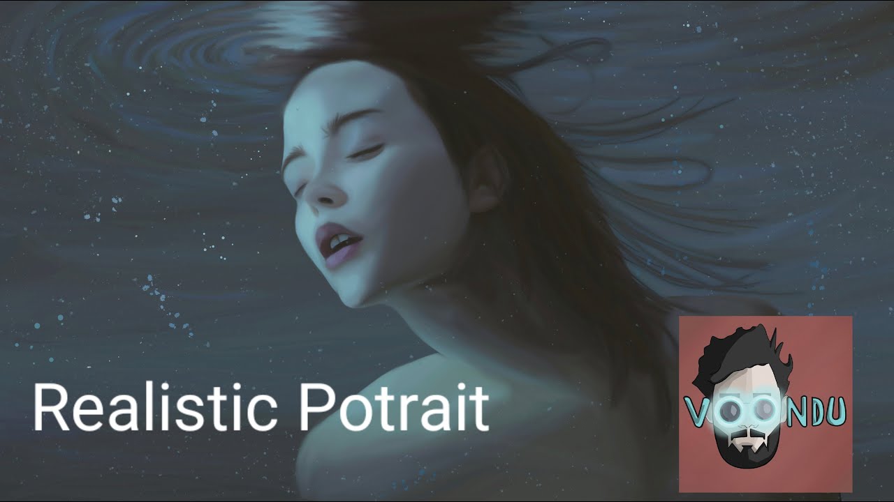 How to paint realistic potrait [ speedpaint ]ep. 2- realistic underwater potrait