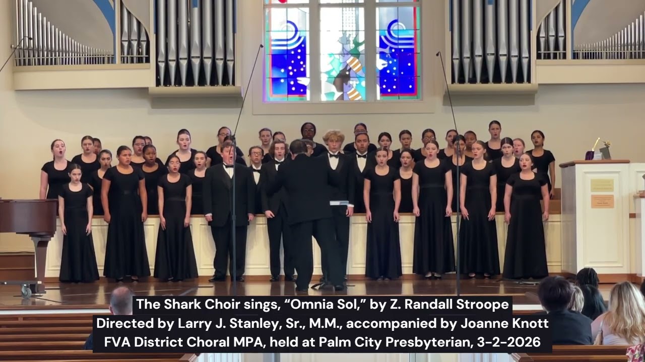 The Shark Choir sings, “Omnia Sol,” FVA District Choral MPA, 3-2-26