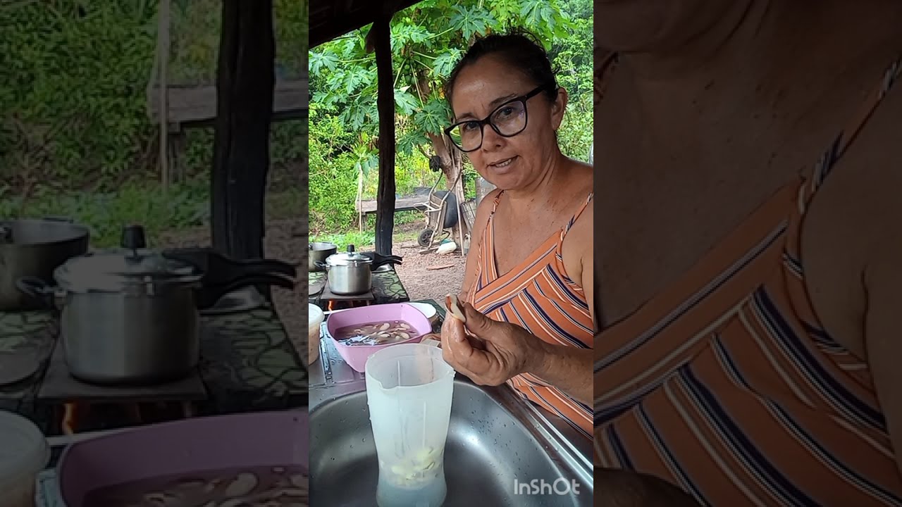 preparando um leite de Castanha do Pará 