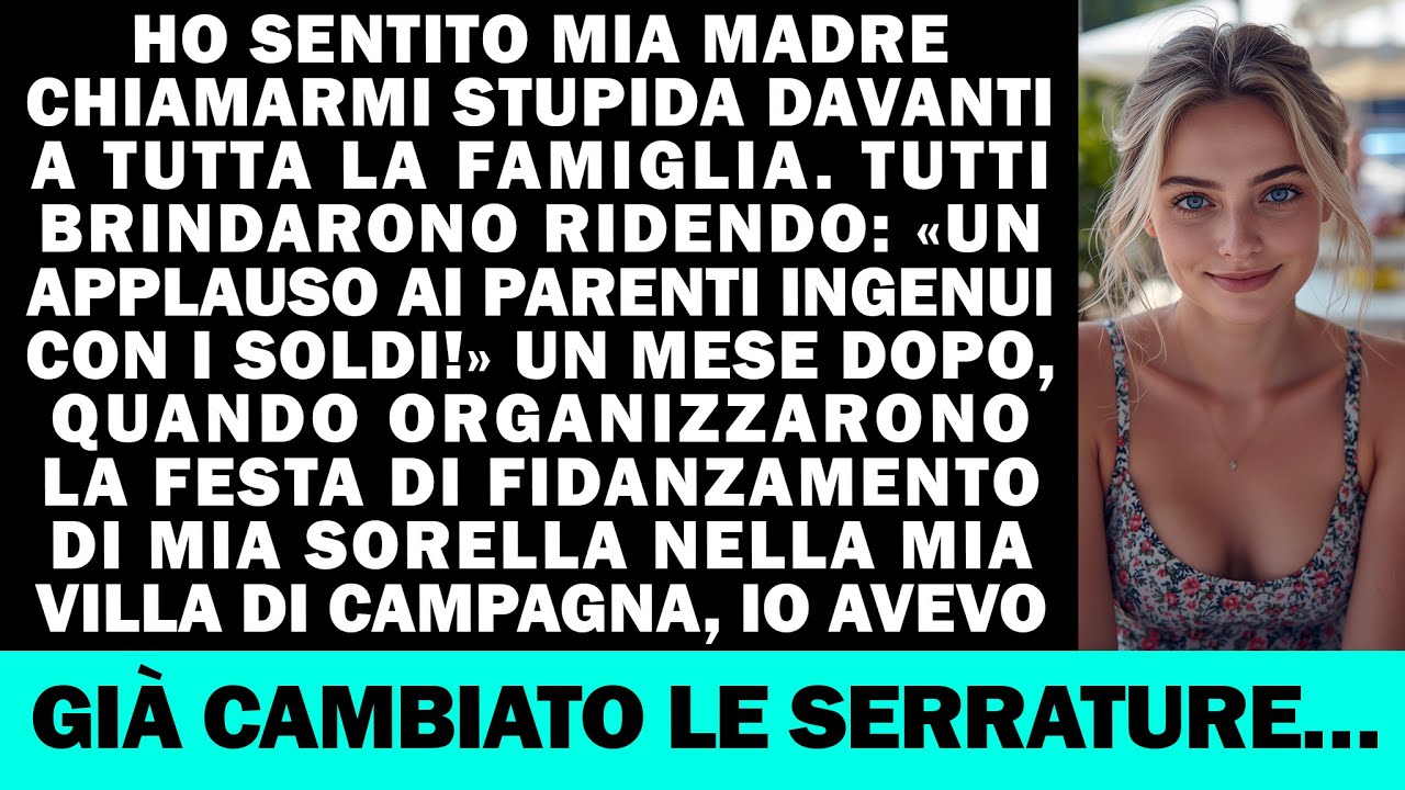 Mamma mi ha chiamata sciocca. Poi hanno fatto la festa di mia sorella qui, però io...