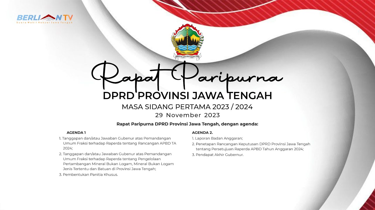 Persetujuan Penetapan APBD Jateng TA 2024  - PARIPURNA