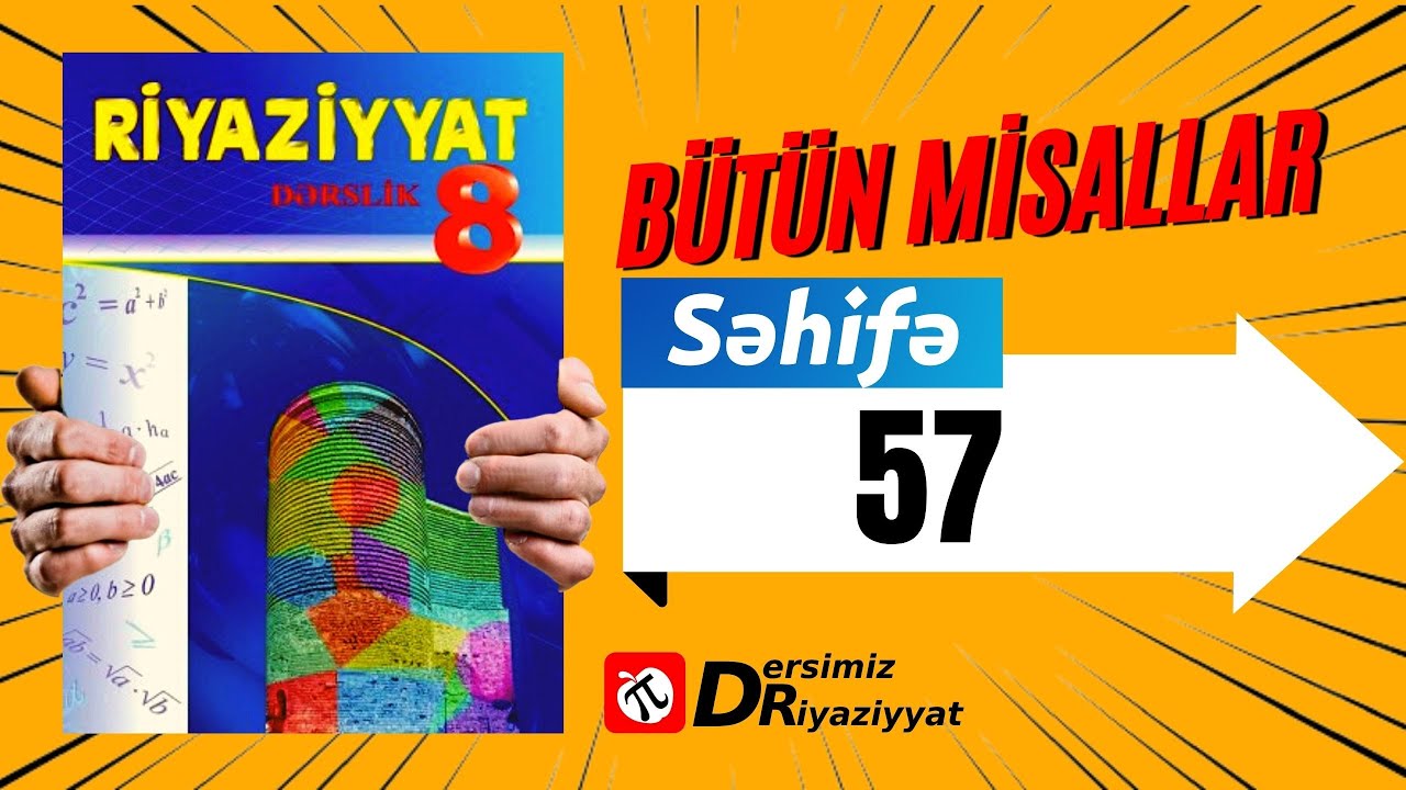 Riyaziyyat 8 ci sinif. seh 57. Kvadrat tənliyin qrafik üsulla həlli / dersimiz riyaziyyat
