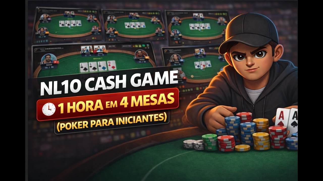 NL10 Cash Game | 1 Hora de Grind em 4 Mesas (Poker para Iniciantes)