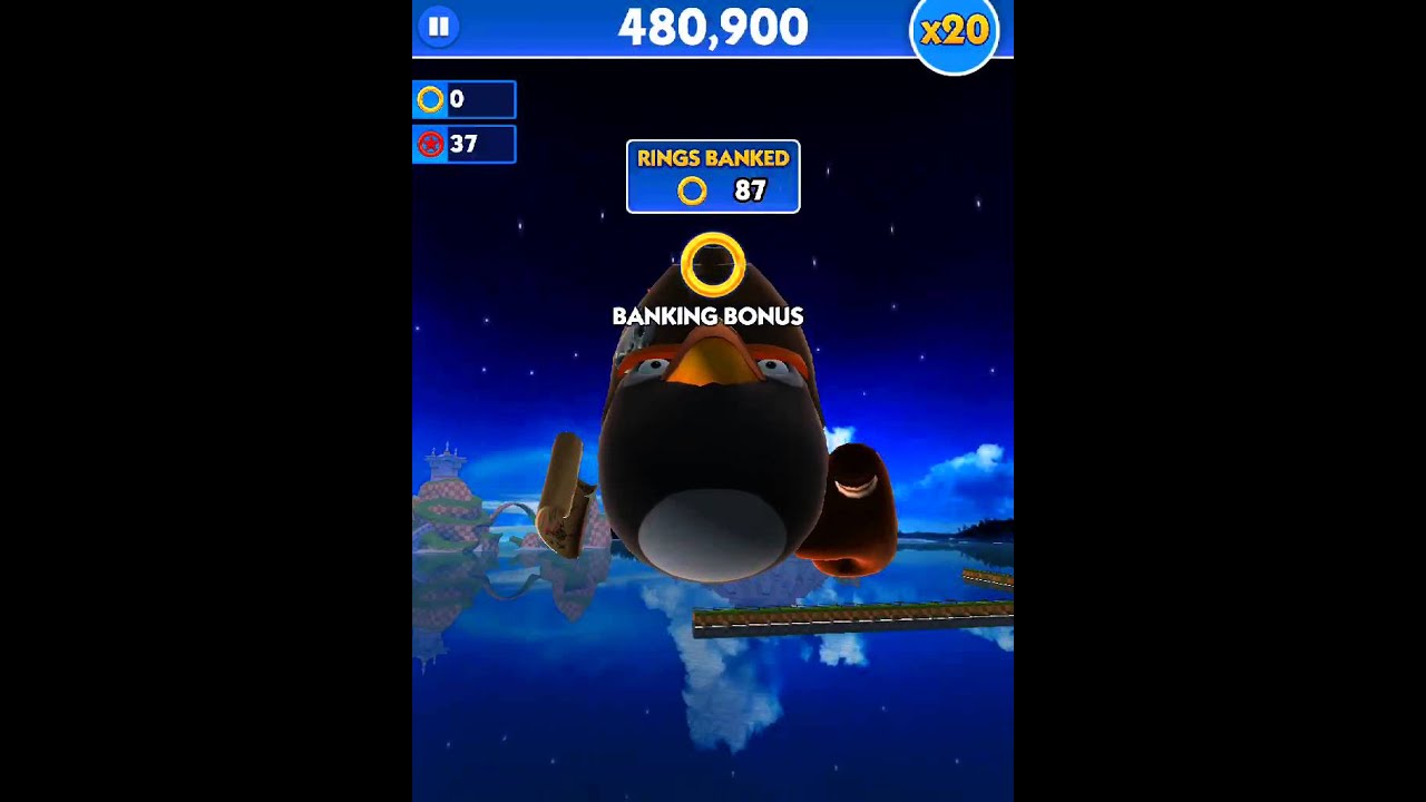 Sonic Dash - 730,380 points with Bomb (x20 multiplier)