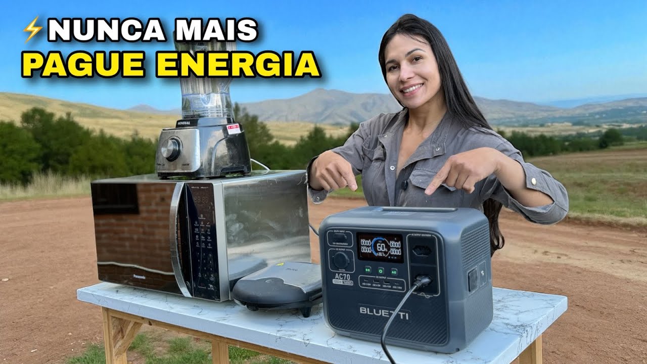 ENERGIA EM QUALQUER LUGAR (de graça)! CONHEÇA A BLUETTI AC70. 