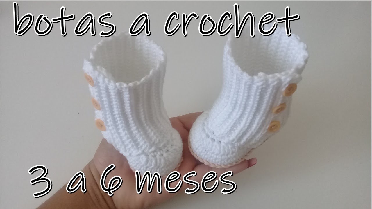 Botas a crochet en punto elastico - baby bootie-