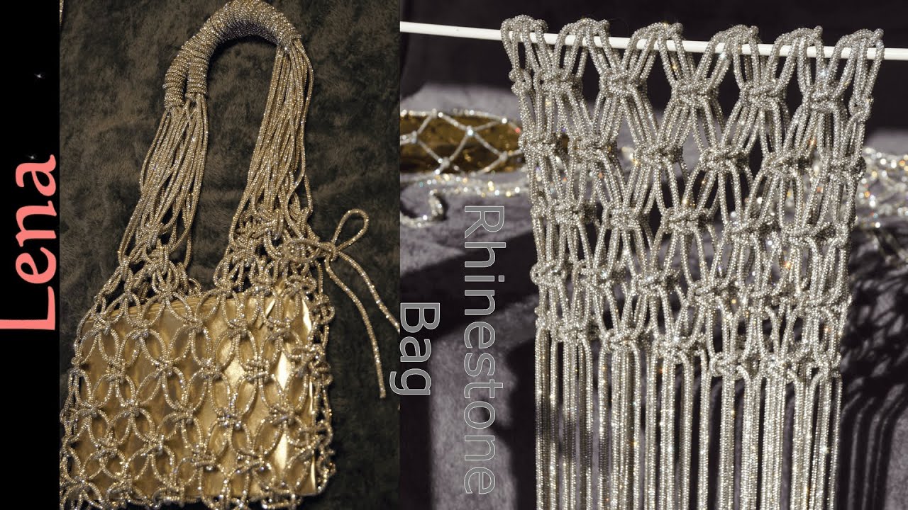 𝗠𝗮𝗰𝗿𝗮𝗺𝗲 with 𝗟𝗲𝗻𝗮👜Makramee Tasche aus Strass💎Rhinestone bag👛макраме сумка из страз💎borsa bolsa Çanta