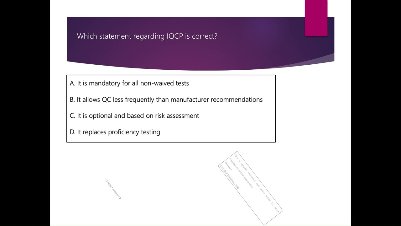 Clinical Laboratory Quality Control & Proficiency Testing MCQs