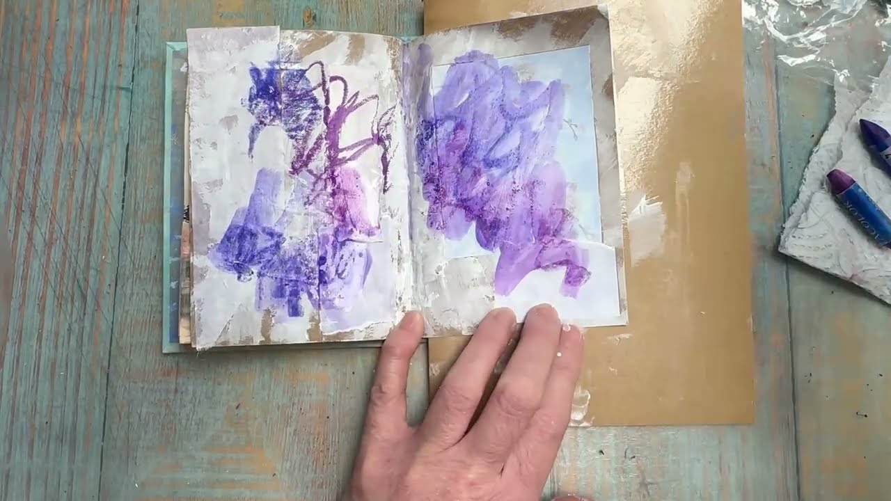 Creating easy abstract mixed media art journal backgrounds 