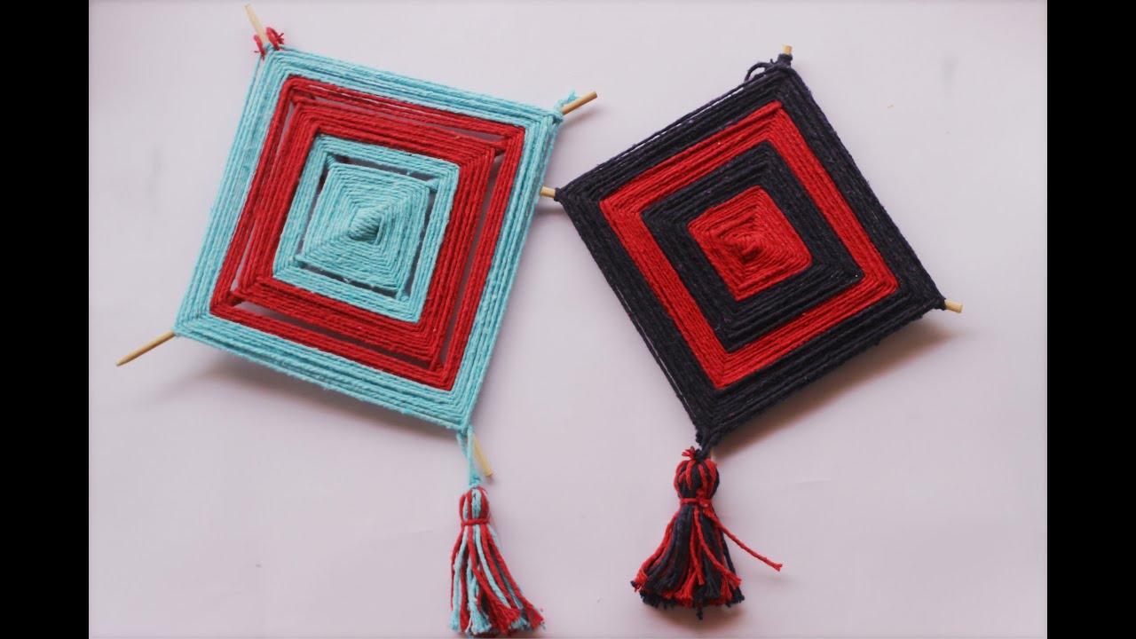 DIY: Mandala olho de Deus de 4 pontas ❤️ FÁCIL