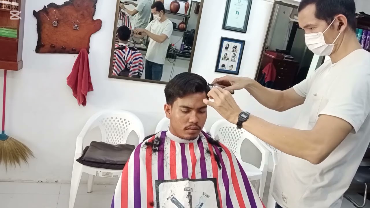 Simple but not outdated _Cambodia Barber #tranformation #skills #update