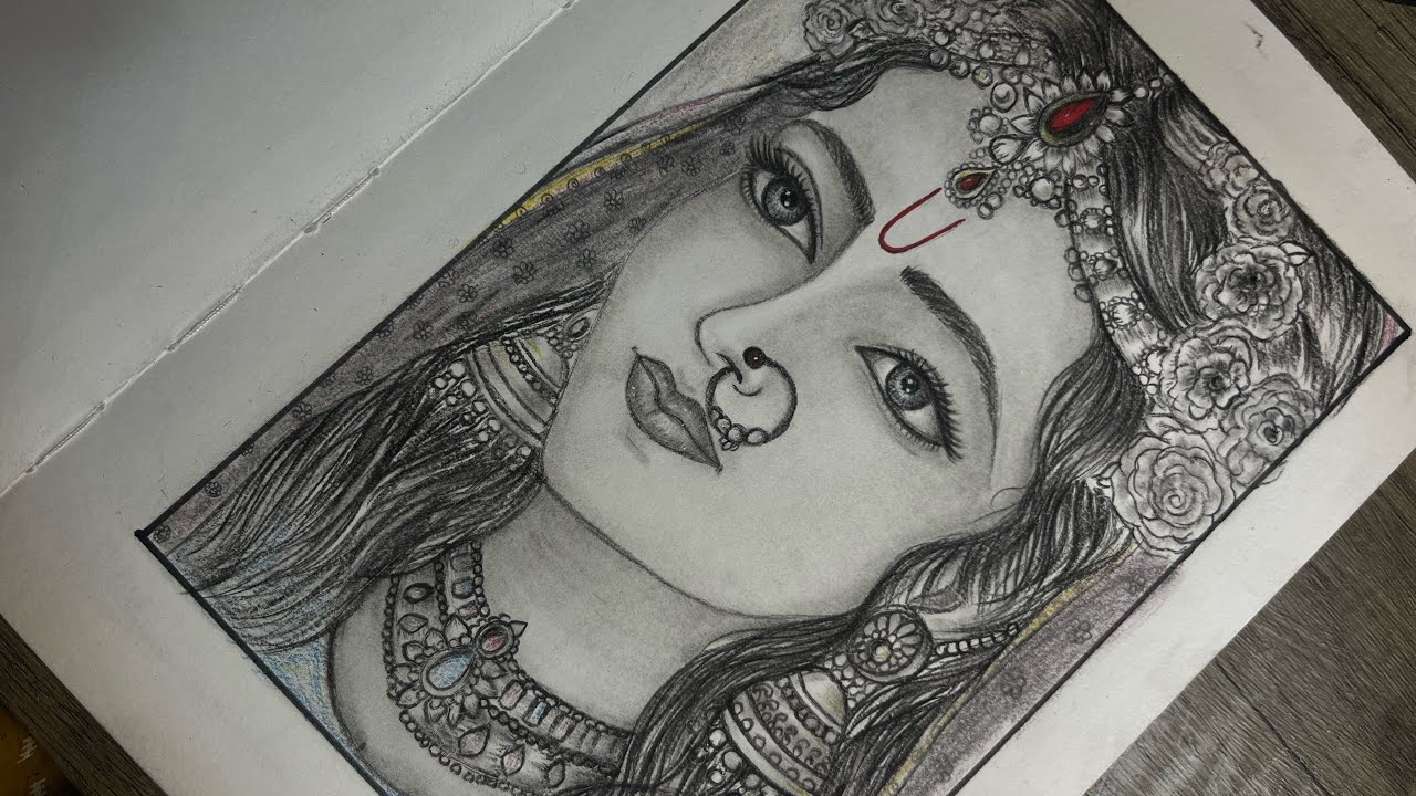 Radha Rani  tutorial #art #charcoaldrawing #pencildrawing #radharanidrawing #tutorial #radharani 