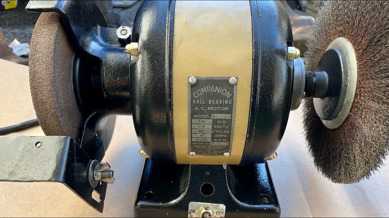 Vintage 1937 Bench Grinder (Companion) restoration- Model No. S-4359