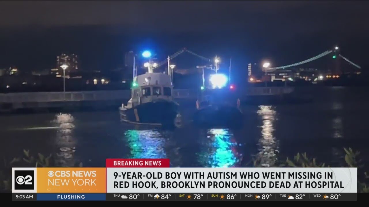 Search for missing boy ends after body found on Brooklyn shore