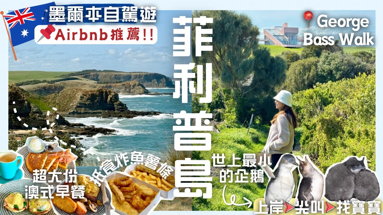 【墨爾本Phillip Island🏝️野生小企鵝🐧】超大bnb推薦‼️一小時絕景遠足路線🏞️無人機差點失蹤🥹大大份早餐好滿足🤤