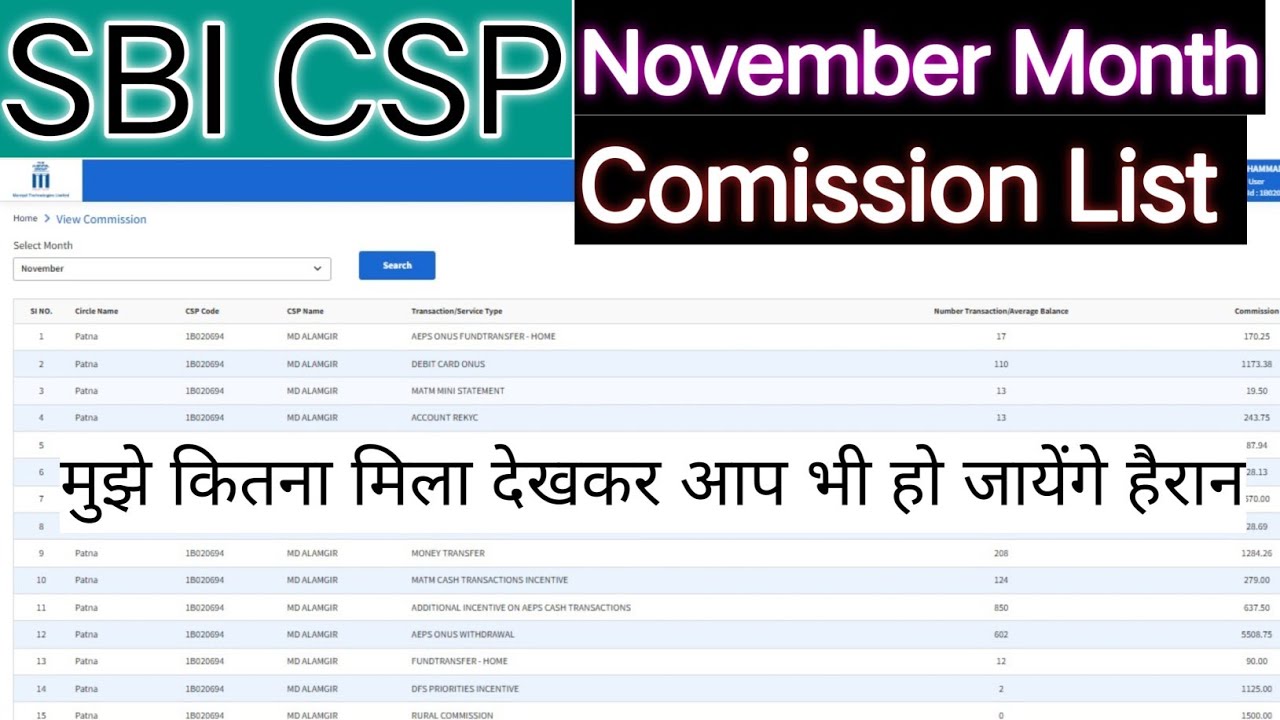 😲My sbi csp commission list | | Sbi csp commission list |#sbicspcommissionlist #newsbicspcommission
