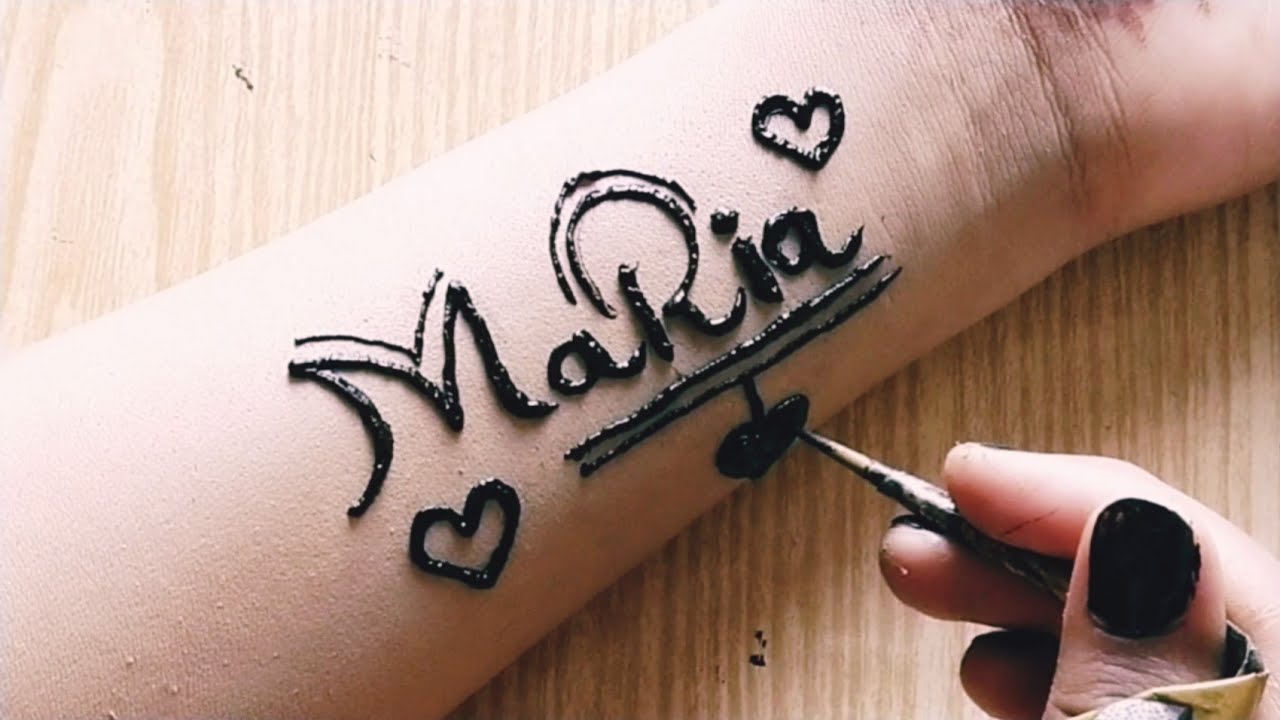 Beautiful Name Tattoos Mehndi Design Tutorial/Amara's art