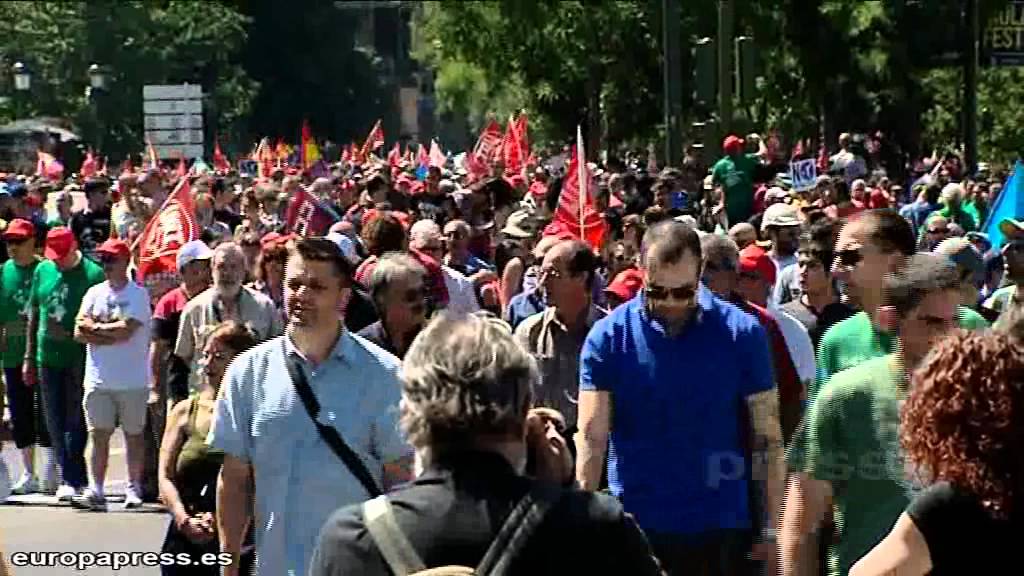 Manifestación de mineros en pleno centro de Madrid