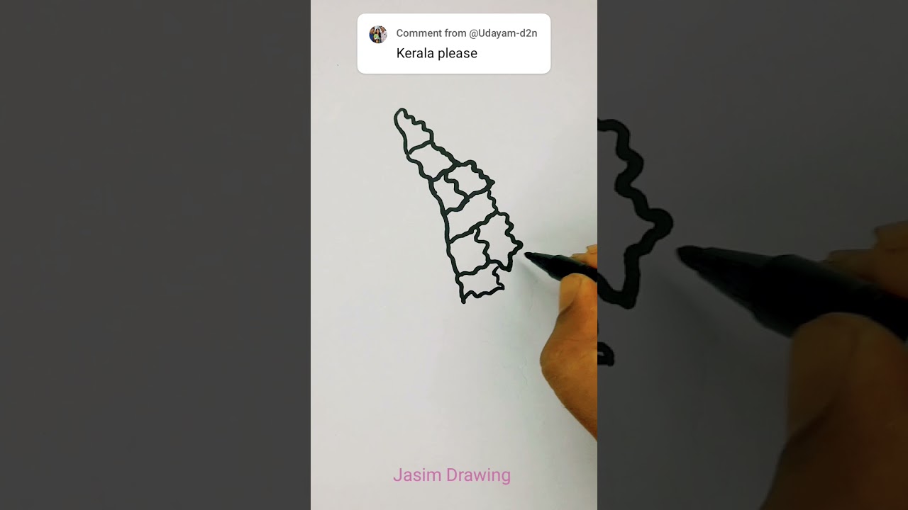 Kerala map 🗾 drawing easy 