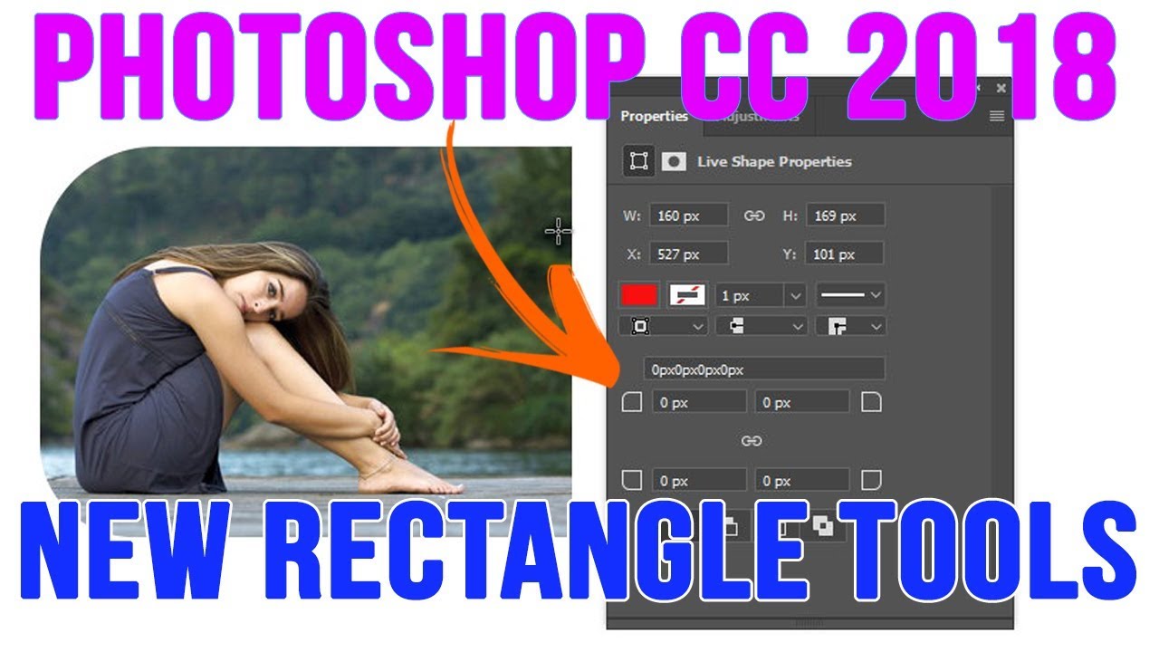 Photoshop CC 2018 Tutorial New Rectangle Corner Radius Options in Hindi
