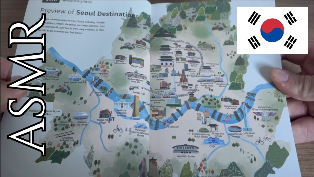 ASMR Seoul Tourist Guide - Page Flipping
