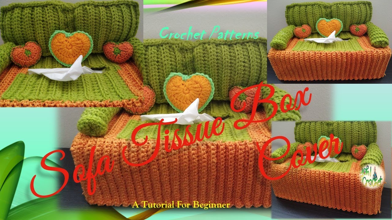 Crochet Sofa TISSUE BOX Cover || English Subtitles || Simple and Easy Tutorial