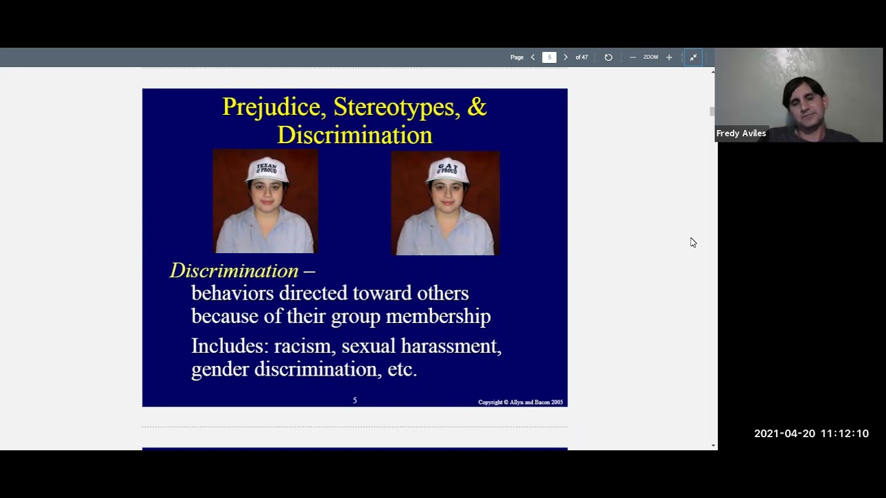 Social Psychology Chapter 12 (Prejudice, Stereotyping, Discrimination) Lecture Part 1