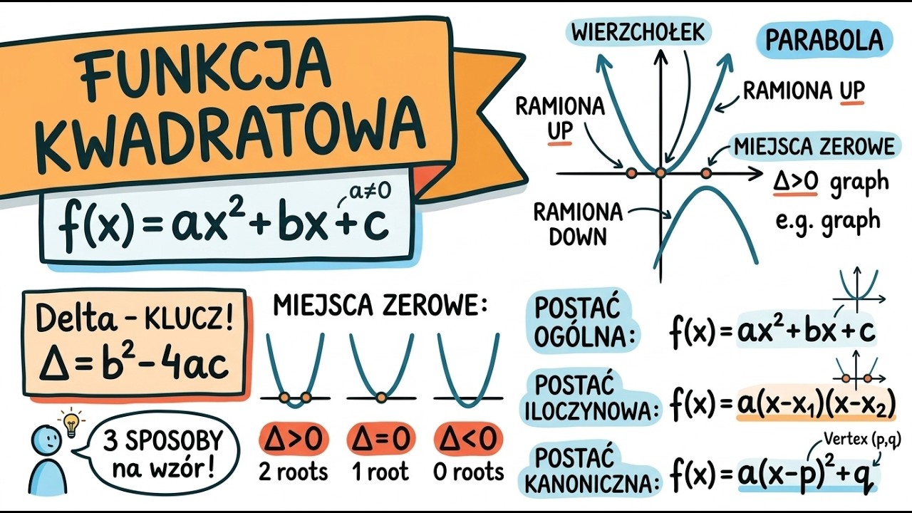 Funkcja kwadratowa - wszystko co musisz wiedzieć.