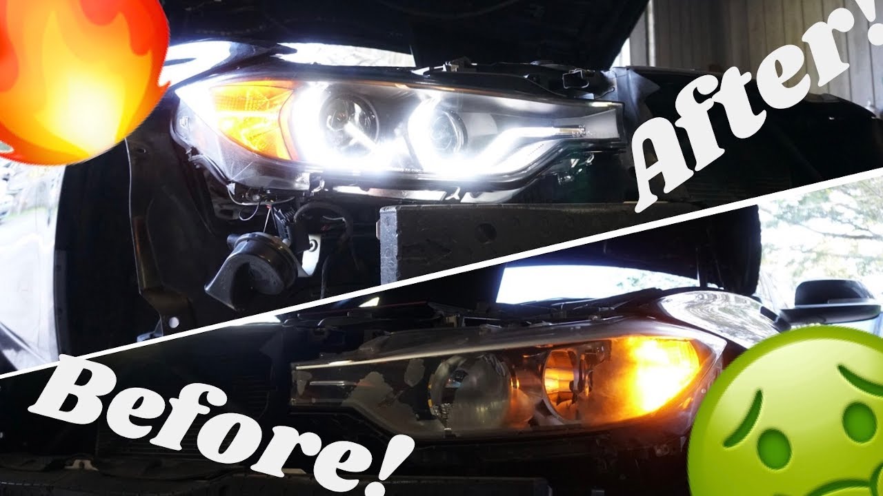 BMW F30 Great Looking Ebay Halo Headlights for Cheap! (Much Better than Stock!)