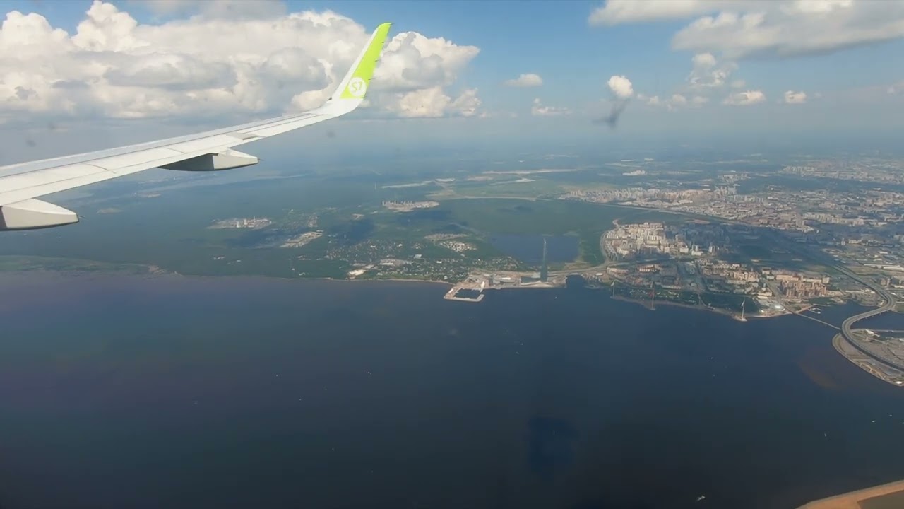 ПОСАДКА В ПИТЕРЕ  АЭРОПОРТ ПУЛКОВО   AIRBUS A320 NEO   LED LANDING SAINT PETERSBURG PULKOVO AIRPORT