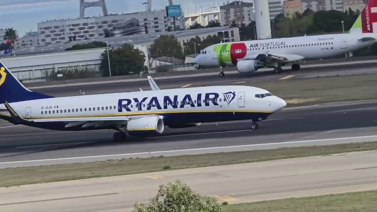 [4K] 10 MINUTOS POUSOS E DECOLAGENS GRANDES AVIÕES | Aeroporto de Lisboa-PT. ✅️