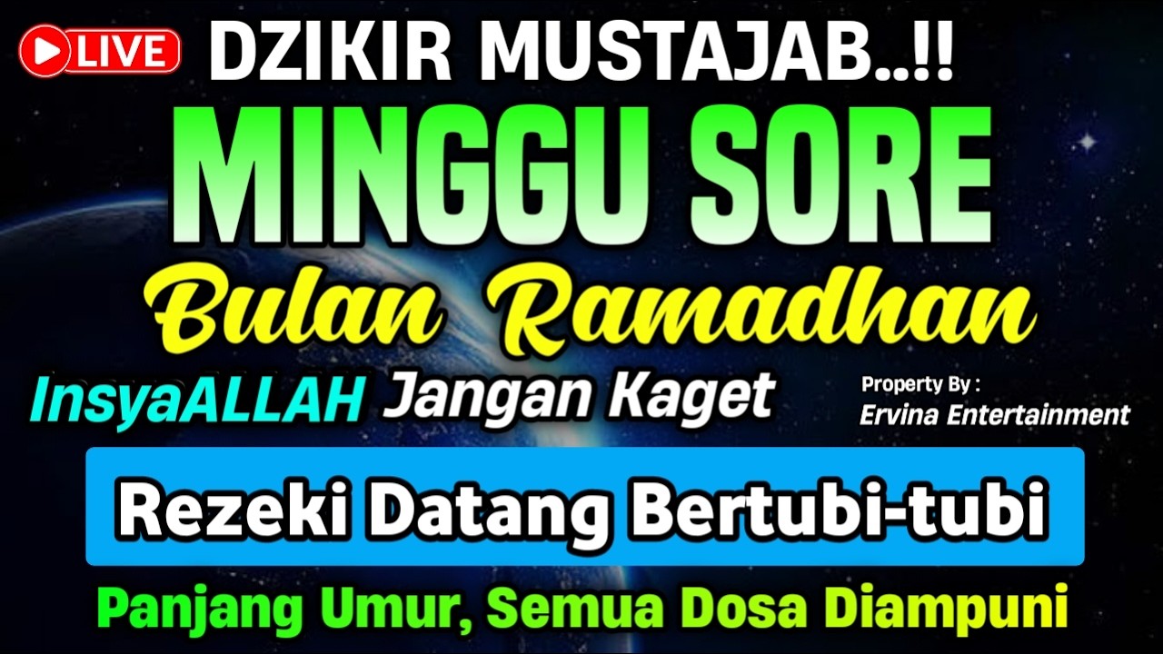 DZIKIR SORE HARI MINGGU MUSTAJAB..!! Doa Pembuka Pintu Rezeki dari Segala Penjuru | DZIKIR SORE