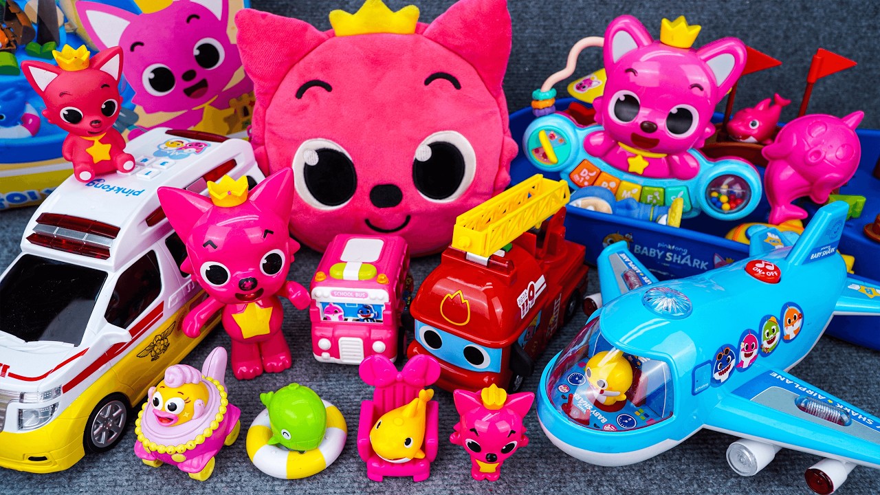 Satisfying Unboxing & Review Miniature Pinkfong Car Set Toys | ASMR