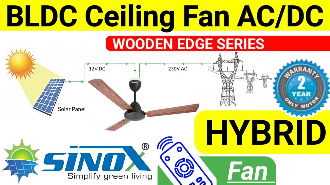 SINOX Wooden Edge BLDC Dual Input (230V AC/12V DC) HYBRID Ceiling Fan UNBOXING 🔥Install & Review 💯