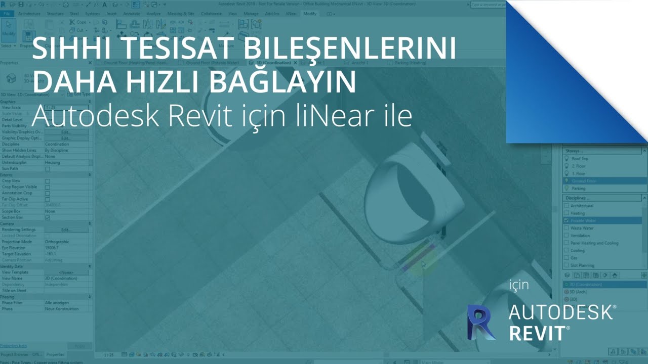 Sıhhi Tesisat Bileşenlerini Daha Hızlı Bağlayın - Autodesk Revit i&ccedil;in liNear