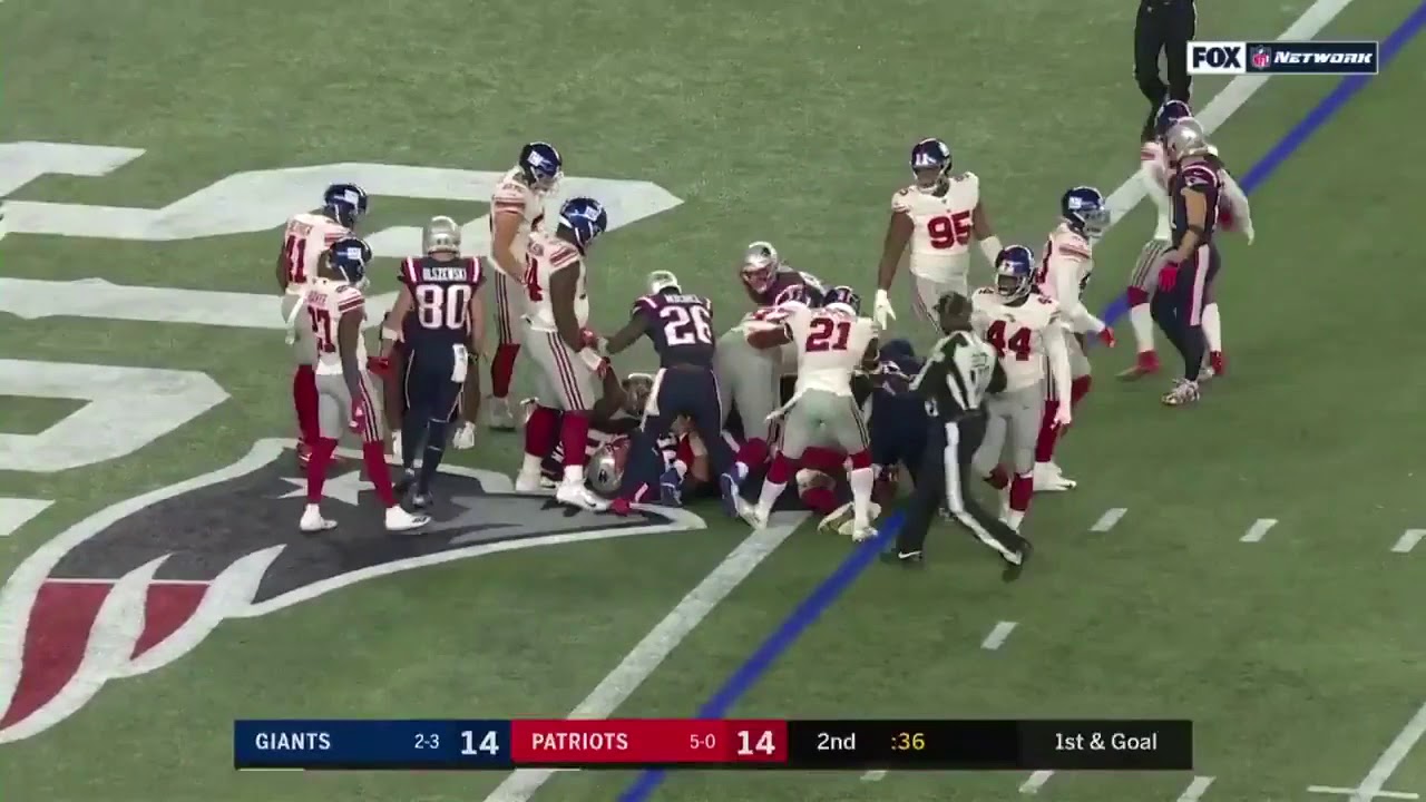 Tom Brady Rushing Touchdown | Patriots vs Giants