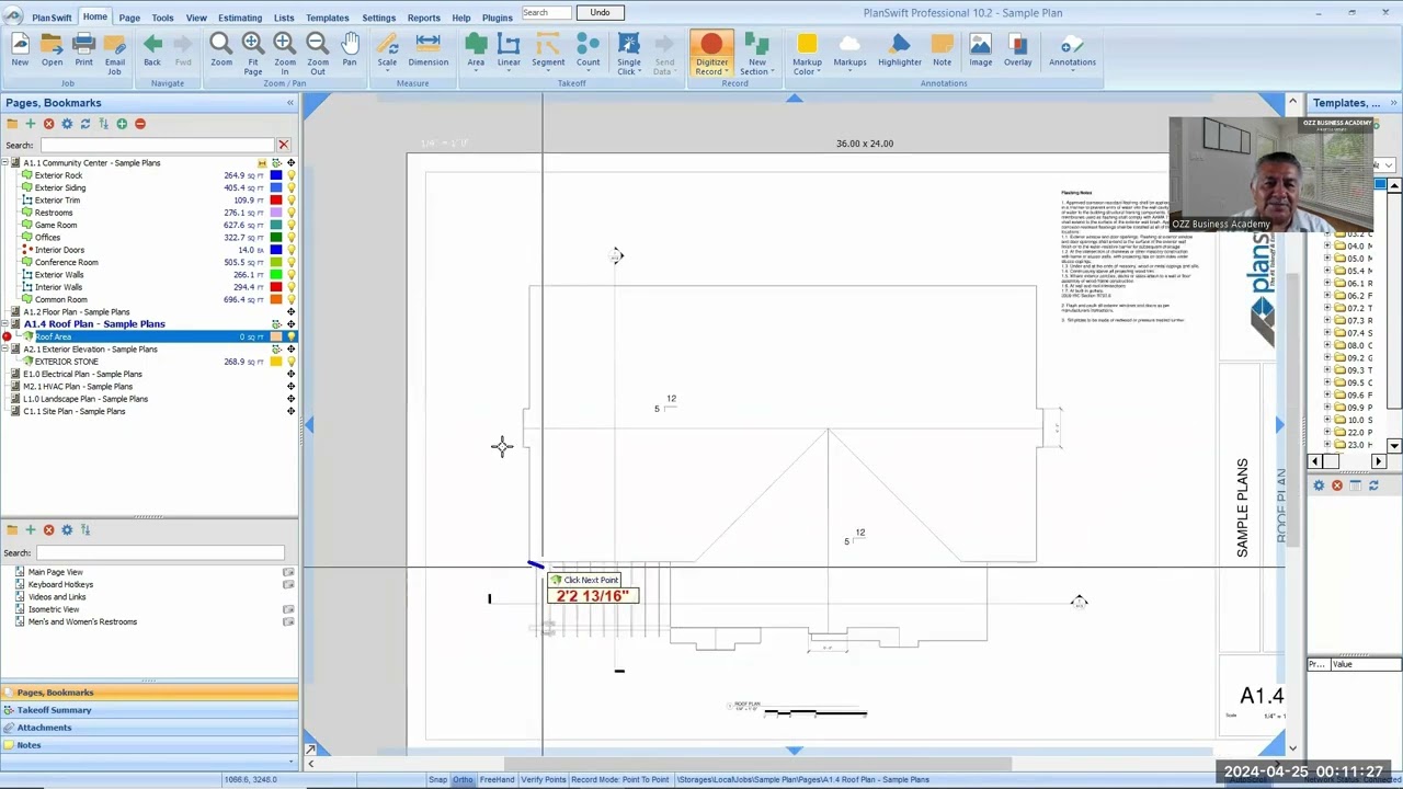 Como medir el roof con PlanSwift