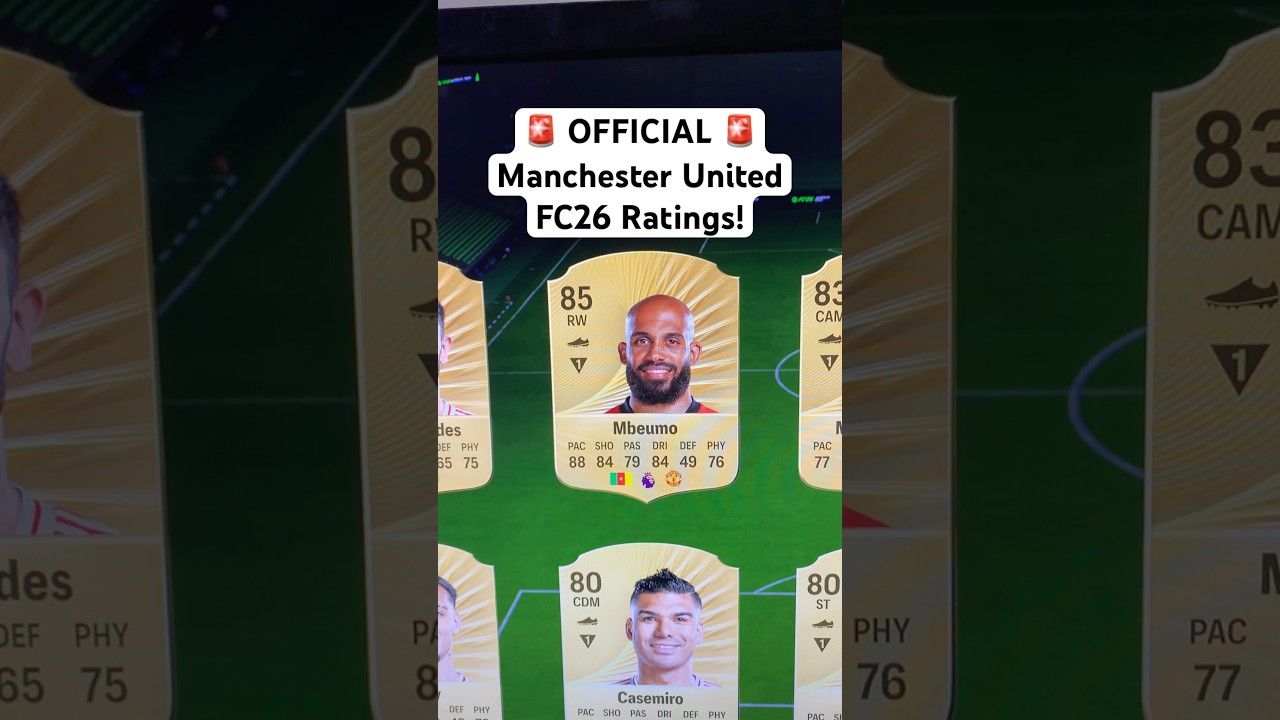 Manchester United Official FC 26 Ultimate Team Player Ratings!
