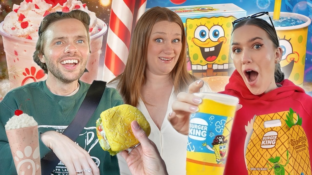 TASTING Burger King’s NEW SpongeBob Meal & SEASONAL Milkshakes at Chick-fil-A with Morgan Adams!