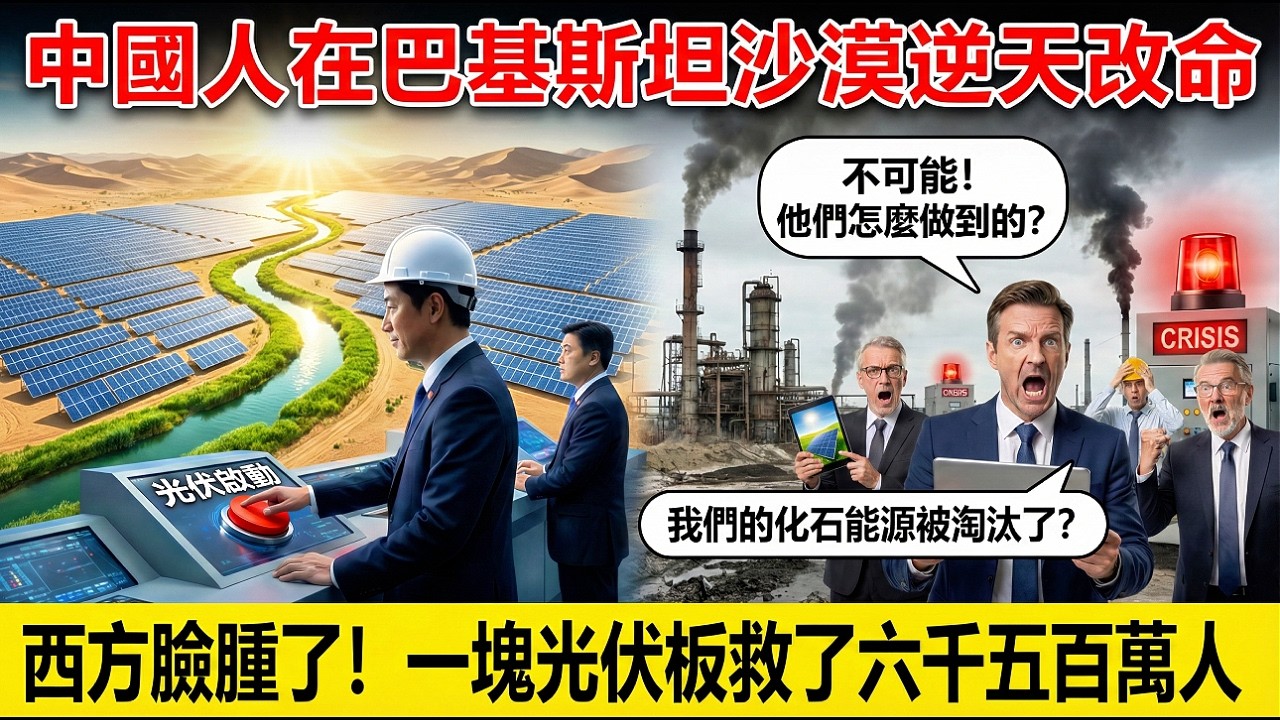 中國人在巴基斯坦沙漠逆天改命，一塊光伏板救了六千五百萬人，西方臉腫了