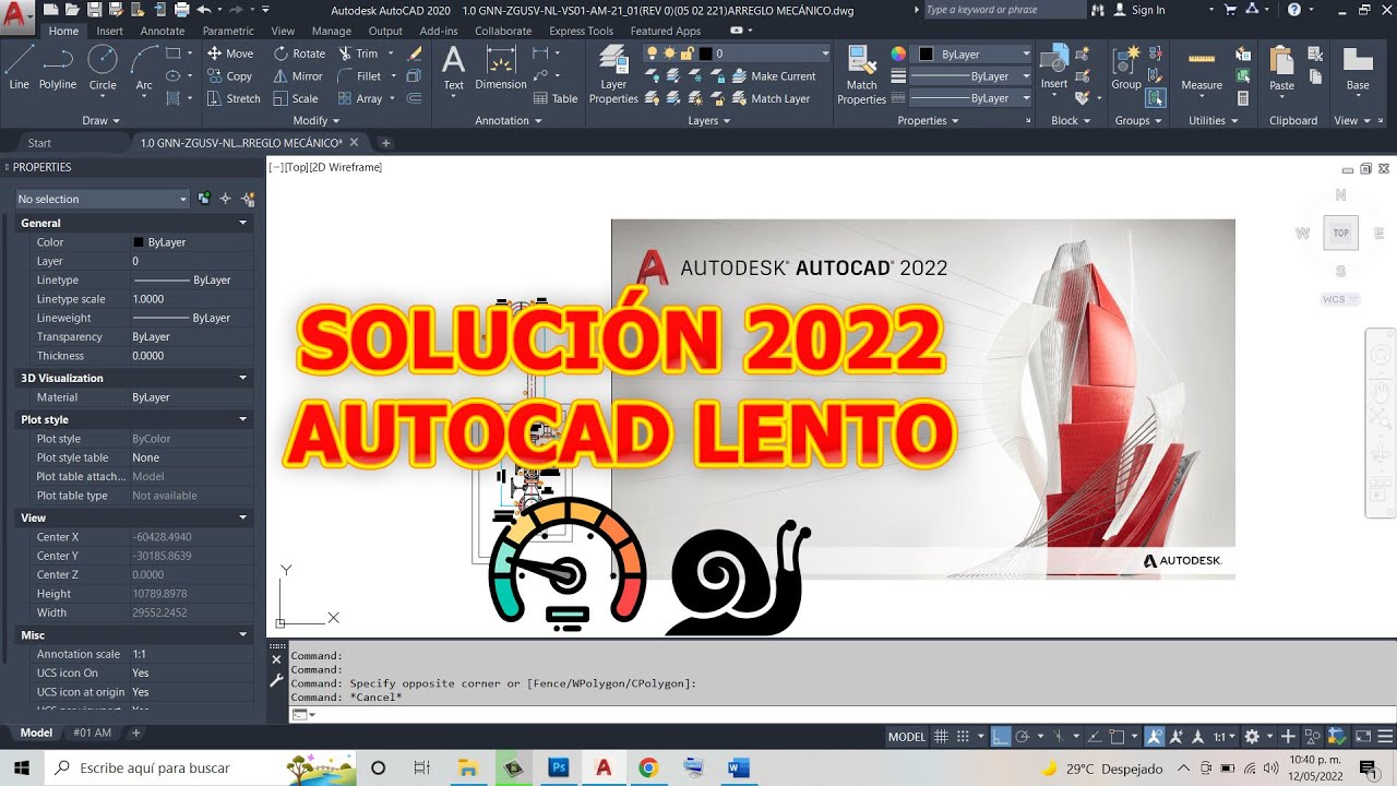 AUTOCAD LENTO (SOLUCIÓN 2022) // LIMPIAR O PURGAR EN AUTOCAD