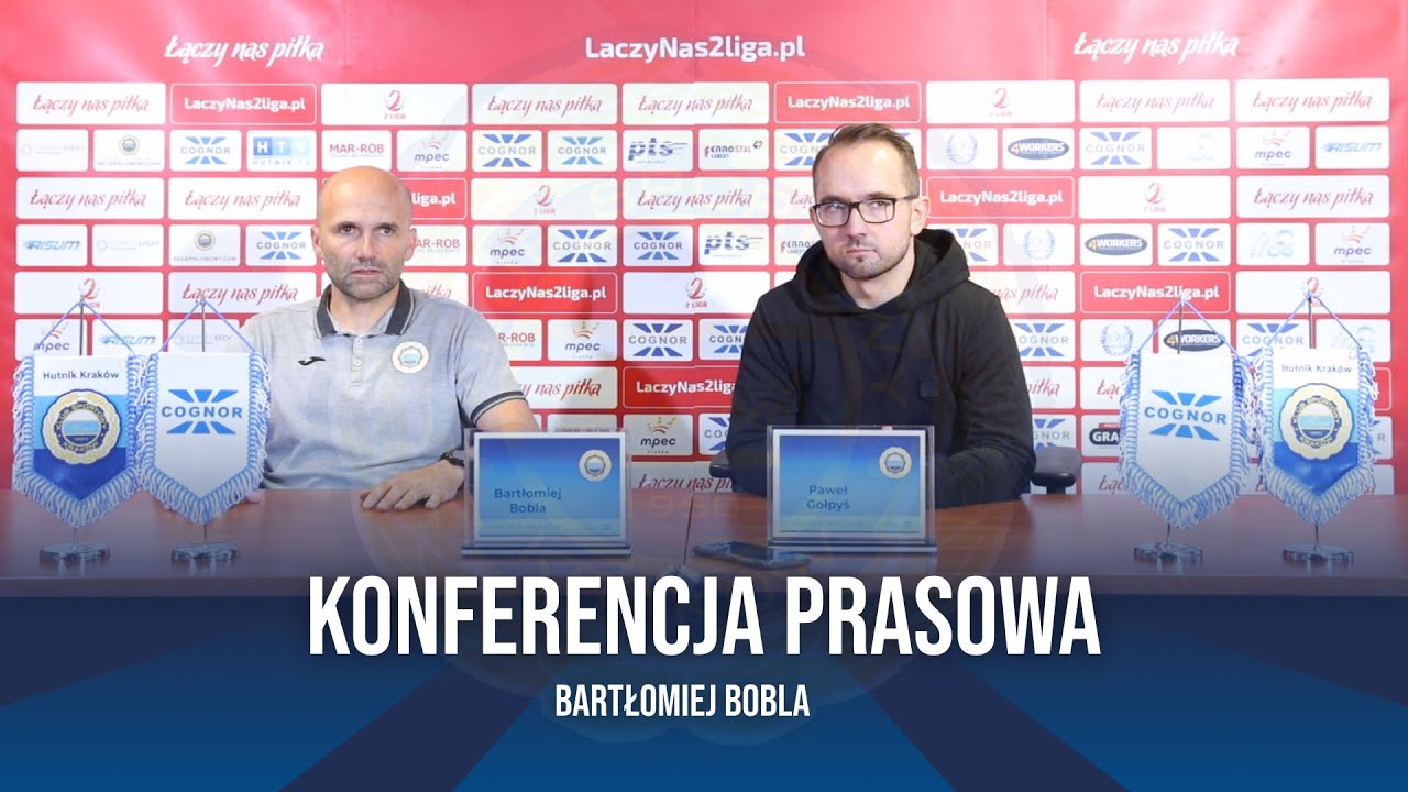 Trener Bartłomiej Bobla | Konferencja prasowa Hutnik Kraków - Zagłębie II Lubin | 6.08.2023 r.
